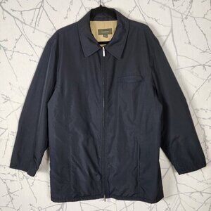 Ermenegildo Zegna Navy Contrast Quilt Lined Full Zip Jacket